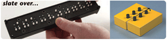 APH와 일본점자도서관에서 보급하는 점자 학습 도구 사진